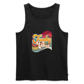Funky vibes - Men's Premium Organic Tank Top - black - Front - AI Model Male 178 light (178cm)