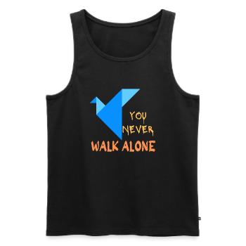 You never walk alone - Origami - Débardeur bio Premium Homme - noir - Devant - AI Model Male 178 light (178cm)