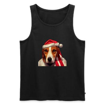 American Foxhound Weihnachten - Männer Premium Bio Tank Top - Schwarz - Vorne - AI Model Male 178 light (178cm)
