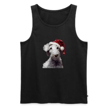 Noël Bedlington Terrier - Débardeur bio Premium Homme - noir - Devant - Michal (187cm)