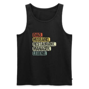 Hotel- en restaurantmanager Papa Husband Saying - Mannen Premium Bio Tanktop - zwart - Voor - Michal (187cm)