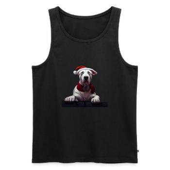 Dogo Argentino Noël - Dogo Argentino - Débardeur bio Premium Homme - noir - Devant - AI Model Male 178 light (178cm)