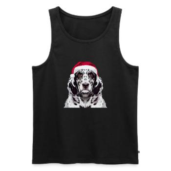 Deutsch Setter Christmas - Men's Premium Organic Tank Top - black - Front - Michal (187cm)