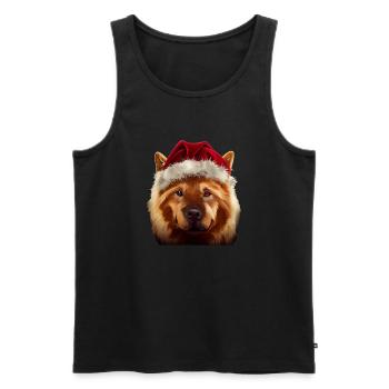 Eurasier Christmas - Men's Premium Organic Tank Top - black - Front - AI Model Male 178 light (178cm)