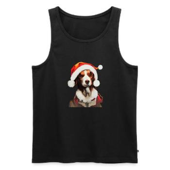 Epagneul Breton Weihnachten - Männer Premium Bio Tank Top - Schwarz - Vorne - Michal (187cm)