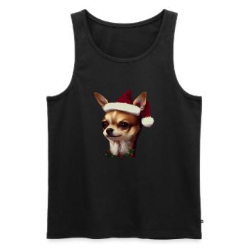 Chihuahua Noël - Chihuahua - Débardeur bio Premium Homme - noir - Devant - AI Model Male 178 light (178cm)