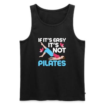 Si c’est facile, ce n’est pas de l’exercice de fitness Pilates - Débardeur bio Premium Homme - noir - Devant - Michal (187cm)