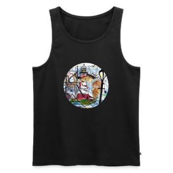 Smeaton's tower - Plymouth England - Men's Premium Organic Tank Top - black - Front - Michal (187cm)