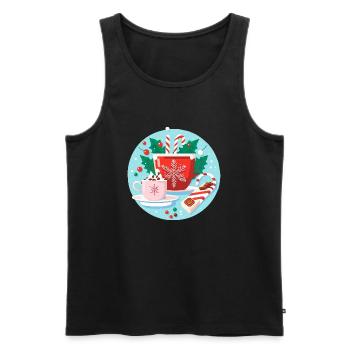 Cocoa and candy for the Christmas time - Männer Premium Bio Tank Top - Schwarz - Vorne - AI Model Male 178 light (178cm)