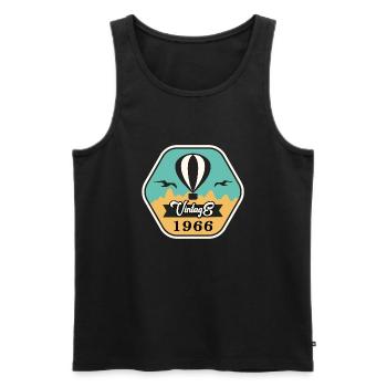 Vintage 1966 - Männer Premium Bio Tank Top - Schwarz - Vorne - Michal (187cm)