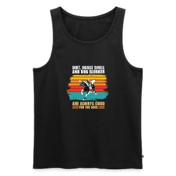 Gift A rider riding horse rider - Men's Premium Organic Tank Top - black - Front - AI Model Male 178 light (178cm)