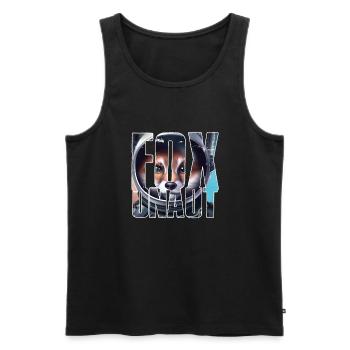 Foxonaut - Funny fox fox saying - Men's Premium Organic Tank Top - black - Front - AI Model Male 178 light (178cm)