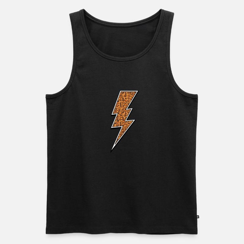 Leopard Blitz - Männer Premium Bio Tank Top - Schwarz