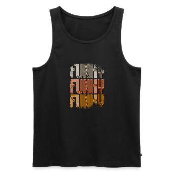 Funky Vintage - Men's Premium Organic Tank Top - black - Front - Michal (187cm)