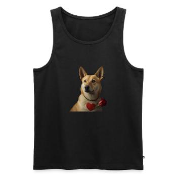 Carolina Dog Saint-Valentin - Débardeur bio Premium Homme - noir - Devant - AI Model Male 178 light (178cm)