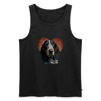 Bluetick Coonhound Valentins Tag - Männer Premium Bio Tank Top - Schwarz - Vorne - Michal (187cm)