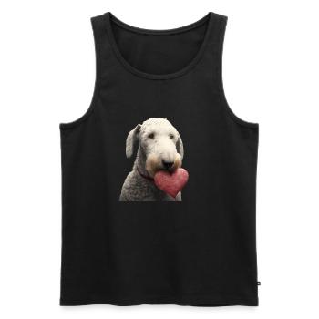 Bedlington Terrier Saint-Valentin - Débardeur bio Premium Homme - noir - Devant - Michal (187cm)