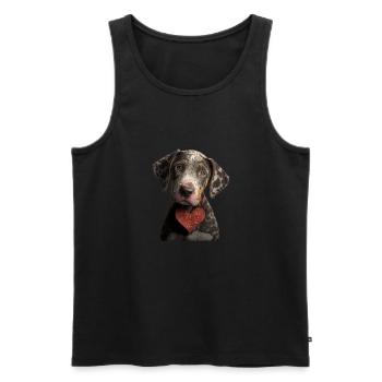 Catahoula Leopard Dog Valentine's Day - Men's Premium Organic Tank Top - black - Front - Michal (187cm)
