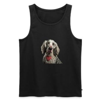 Deutsch Setter Valentine's Day - Men's Premium Organic Tank Top - black - Front - Michal (187cm)