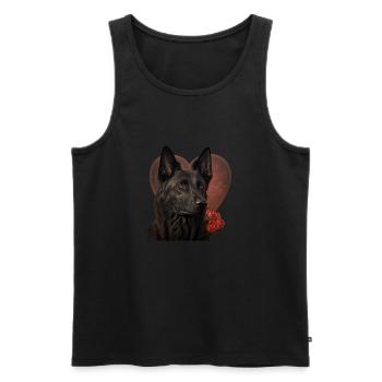 Dutch Shepherd Valentins Tag - Männer Premium Bio Tank Top - Schwarz - Vorne - AI Model Male 178 light (178cm)