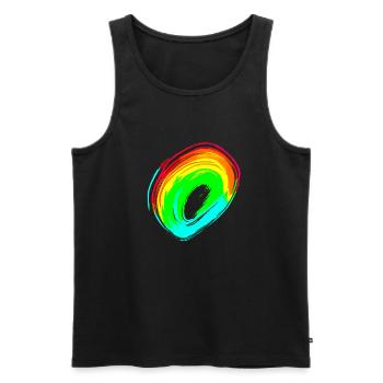 Rainbow dégradé coloré cool rétro tendance Art 3 - Débardeur bio Premium Homme - noir - Devant - Michal (187cm)