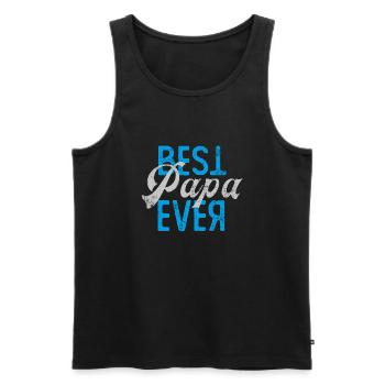 Best Papa ever Vater Geschenk - Männer Premium Bio Tank Top - Schwarz - Vorne - AI Model Male 178 light (178cm)