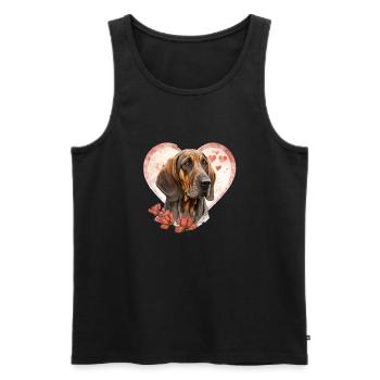 Bavarian Mountain Sweat Dog Valentine's Day - Men's Premium Organic Tank Top - black - Front - Michal (187cm)