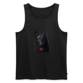 Black Shepherd Saint-Valentin - Débardeur bio Premium Homme - noir - Devant - AI Model Male 178 light (178cm)