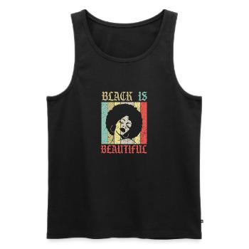 Black is Beautiful Black History Month - Men's Premium Organic Tank Top - black - Front - AI Model Male 178 light (178cm)