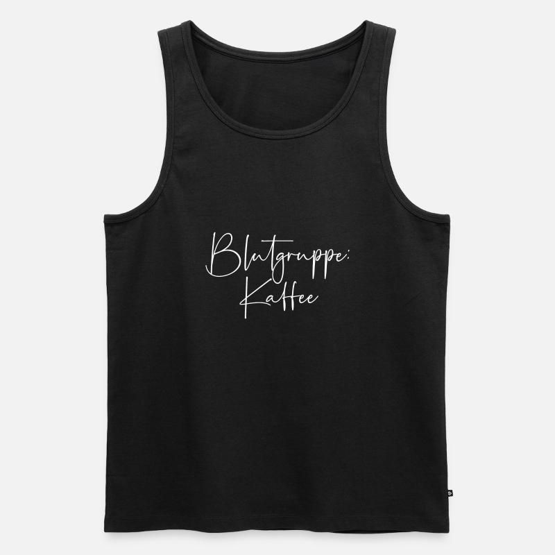 Blutgruppe Kaffee - Männer Premium Bio Tank Top - Schwarz