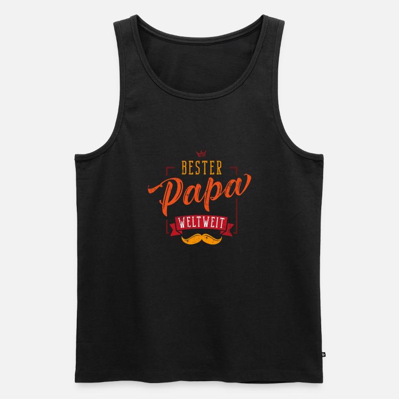 Bester Papa weltweit - Männer Premium Bio Tank Top - Schwarz