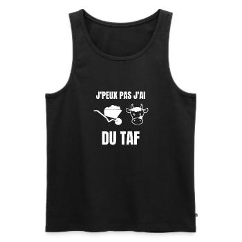 J’peux pas j’ai du Taf - Débardeur bio Premium Homme - noir - Devant - Michal (187cm)