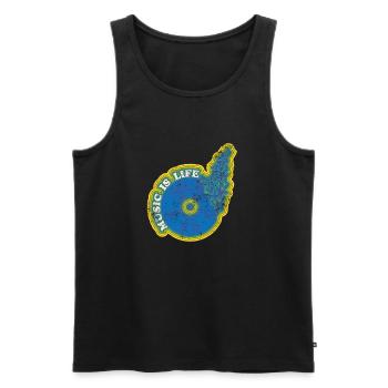 Music is life - Männer Premium Bio Tank Top - Schwarz - Vorne - AI Model Male 178 light (178cm)