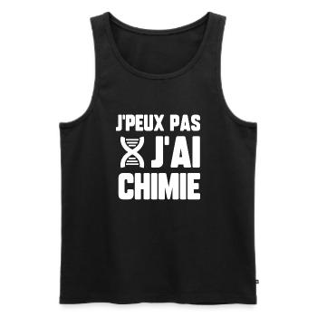 J’peux pas j’ai chimie - Débardeur bio Premium Homme - noir - Devant - Michal (187cm)