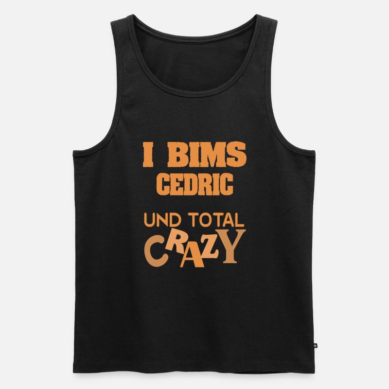 Crazy Cedric - Männer Premium Bio Tank Top - Schwarz