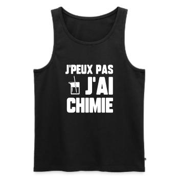 J’peux pas j’ai chimie - Débardeur bio Premium Homme - noir - Devant - Michal (187cm)