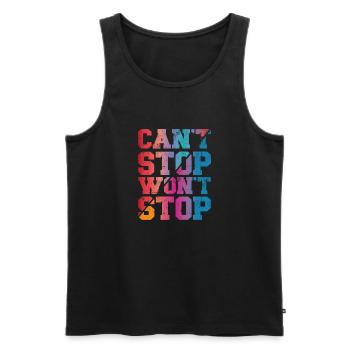 Can't Stop won't Stop - Men's Premium Organic Tank Top - black - Front - AI Model Male 178 light (178cm)
