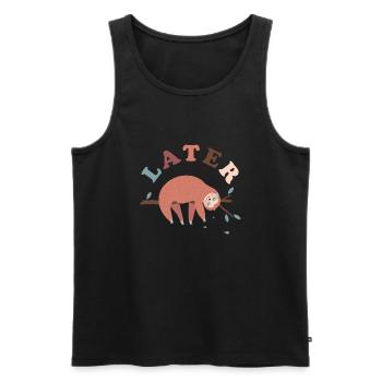 Later Sloth - Men's Premium Organic Tank Top - black - Front - AI Model Male 178 light (178cm)