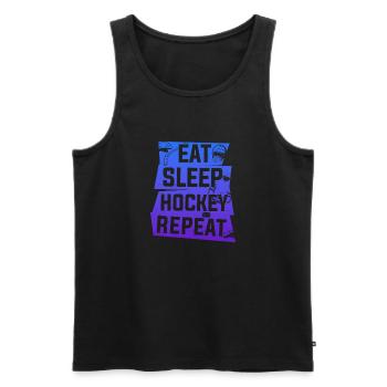 Manger dormir Hockey Répéter - Débardeur bio Premium Homme - noir - Devant - Michal (187cm)