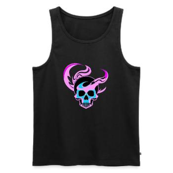 Fire Skull Smoke Pink Skeleton Flames 5 - Men's Premium Organic Tank Top - black - Front - Michal (187cm)