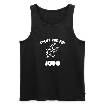 J’peux pas j’ai judo - Débardeur bio Premium Homme - noir - Devant - AI Model Male 178 light (178cm)