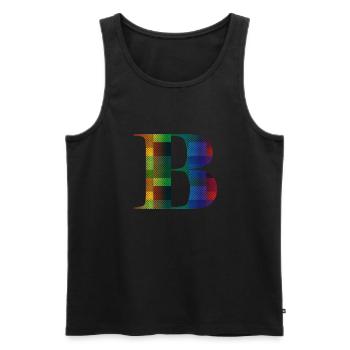 Letter S - Men's Premium Organic Tank Top - black - Front - AI Model Male 178 light (178cm)