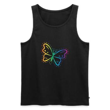 Arc-en-ciel papillon - Débardeur bio Premium Homme - noir - Devant - Michal (187cm)