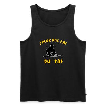 J’peux pas j’ai du taf - Débardeur bio Premium Homme - noir - Devant - Michal (187cm)