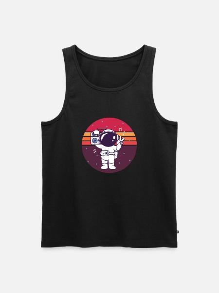 Funny Astronaut Music Gift - Men's Premium Organic Tank Top - black
