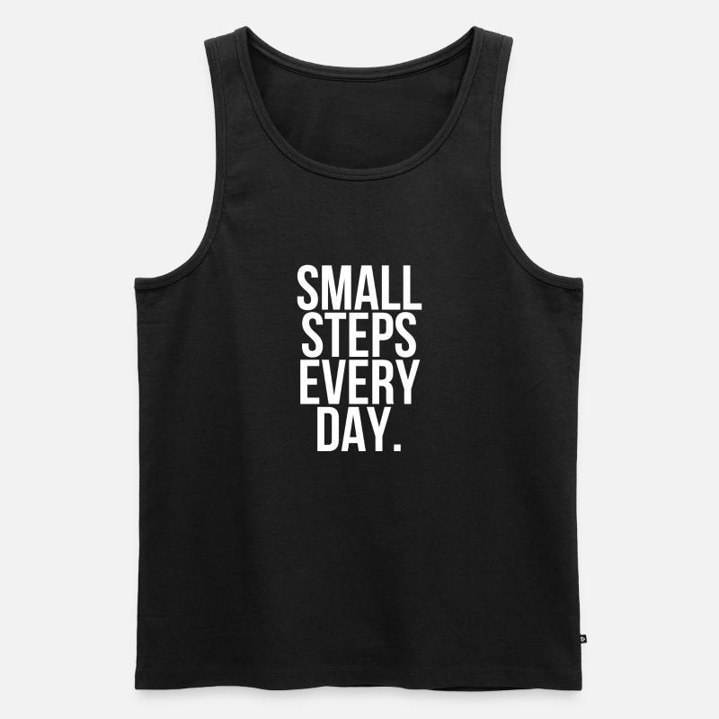 Small steps every day - Männer Premium Bio Tank Top - Schwarz