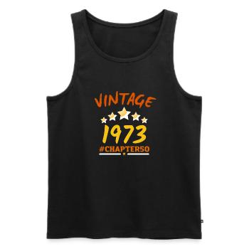 Vintage 1973 Gift Humor Anniversary 50 Years - Men's Premium Organic Tank Top - black - Front - Michal (187cm)
