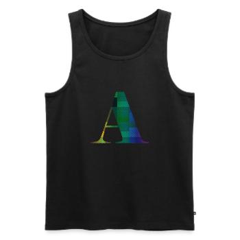 Buchstabe A - Männer Premium Bio Tank Top - Schwarz - Vorne - AI Model Male 178 light (178cm)