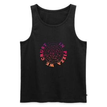 In Pizza we crust - Men's Premium Organic Tank Top - black - Front - AI Model Male 178 light (178cm)