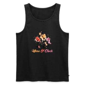 Wine o' clock Wine lover gift - Men's Premium Organic Tank Top - black - Front - AI Model Male 178 light (178cm)
